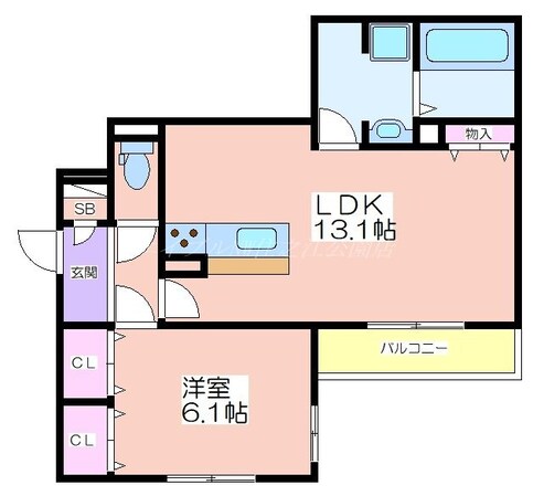 Clashist細井川の物件間取画像